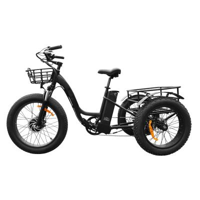 China Aluminum alloy low price 48V 500W 750W front hub motor cargo e bicycle fat tire electric tricycle turkey for adults for sale