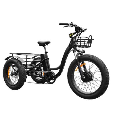 China Aluminum alloy good quality 500W 750W front hub motor three wheels e bike passenger electric tricycle for disabled for sale