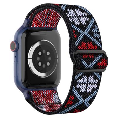 China KeepWin Custom Nylon Multi Color Cloth Fabric Apple Watch Band Apple Watch Band Apple Watch Bands Party Nylon Stretch Band Men's Custom Nylon Strap For iwatch 7 for sale