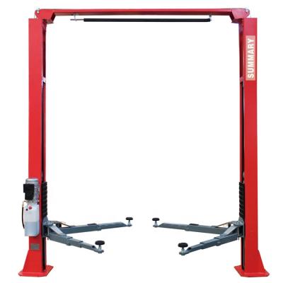 China Automobile Two Cylinders Hydraulic Symmetrical Arms Chain-Drived Clearfloor 4ton Double Post Car Lift Summary 4T for sale