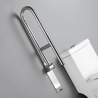 China New Style Stainless Steel Flip Down Bathroom U-Shape Toilet Railing Folding Handicap Safety Grab Bar For Handicapped for sale