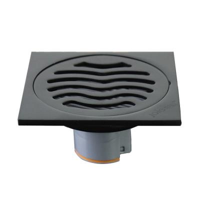 China 2021 New Design Modern Square Bathroom Hotel Stainless Steel Toilet Shower Drain Matte Black Floor Drain for sale