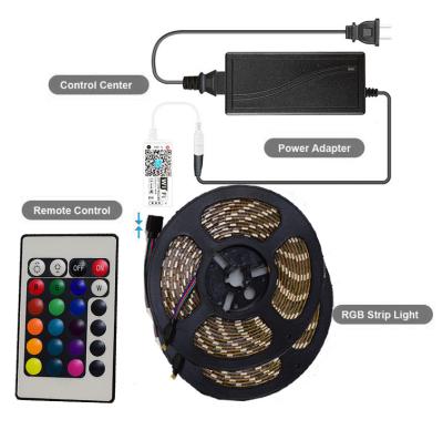 China Garden 20m 5050SMD RGB 30leds/m 12V 24 Keys Stickables LED Light Strips IR Controller with RGB Light for sale