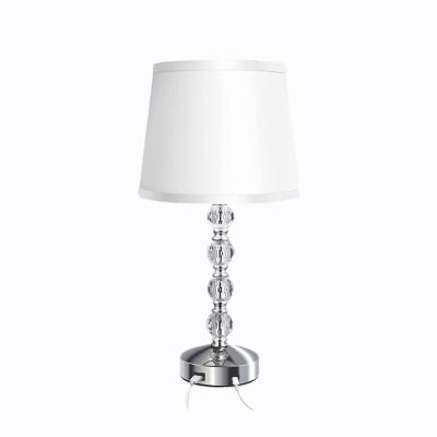 China 3 Way Dimmable Modern Touch Crystal Lamp With USB And Type-C Ports Night Light Fill Table Lamp Led Lamp for sale