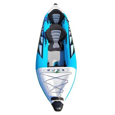 China Factory direct sales safe canoe rowing pvc fishing and recreation 2 person paddle training kayak inflatable boats for sale for sale