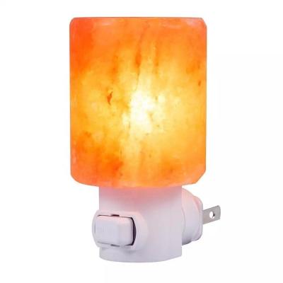 China Universal Warm Himalayan Night Light Natural Crystal Rock Cylindrical Salt Wall Lamp with 360 Degree Rotatable Socket for sale