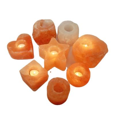 China UK Himalayan Organic Natural Craft Salt Rock Tea Home Decor Gift Home Decor Himalayan Pink Tea Light Candle Holder UK for sale