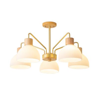 China Morden/Pendant Lamps New Nordic Style 3heads 5heads Chandelier For Home Glass Shade Led Decorative Pendant Lighting For Dining Room for sale