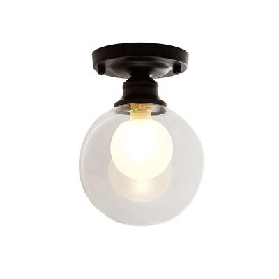 China Modern Simple Nordic Personality Corridor Glass Ball G9 Outdoor Mounted Creative Round Ceiling Lamp for Home Decor Fixtures for sale