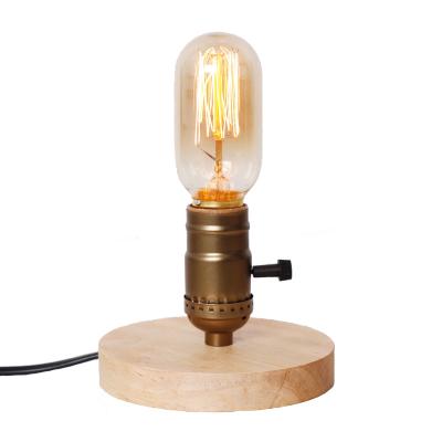 China Antique Industrial Style Bedside Attic Table Lamp For Home Decor Cheap Style Edison Shadeless Table Lamps For Bedroom for sale