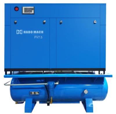 China VSD 7.5kw lubricated permanent magnet integrated screw air compressor all in one with dryer and tank for laser cutting for sale