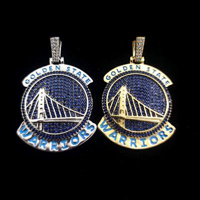 China Hiphop Evan Golden State Warriors Mens Hip Hop Jewelry Team Necklace Zircon Pendant Personality Hot On Amazon for sale