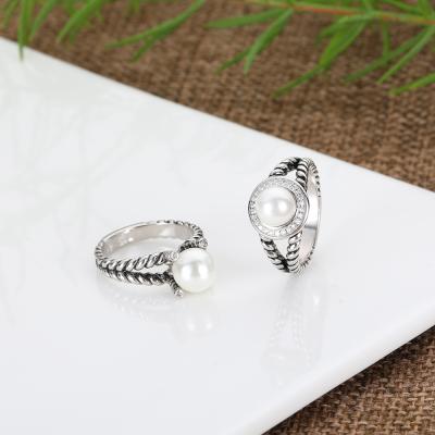 China Other Dy Pearl Ring Wire Vintage Fashion Hot Selling Popular Section Diamond-encrusted David Ring for sale