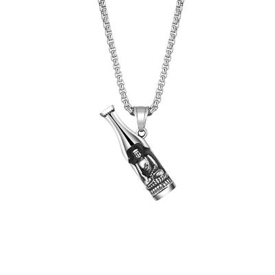 China New Stainless Steel Hiphop EVAN2021 Fashion Bottle Necklace Men Hiphop Pendant Jewelry for sale