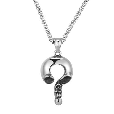 China New Hiphop EVAN men's necklace skull question mark stainless steel jewelry gift hiphop fashion pendant rock for sale