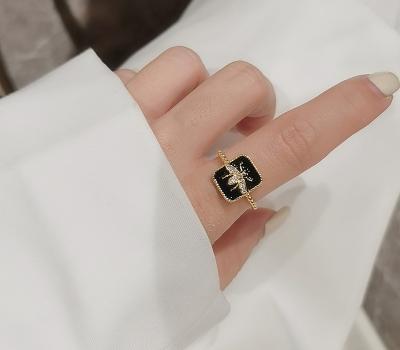 China New Personalized EVAN 204 CLASSICS Bee Set Zircon Ring Trend S925 Jewelry Sterling Silver Ring For Women Thin Gold Layer for sale