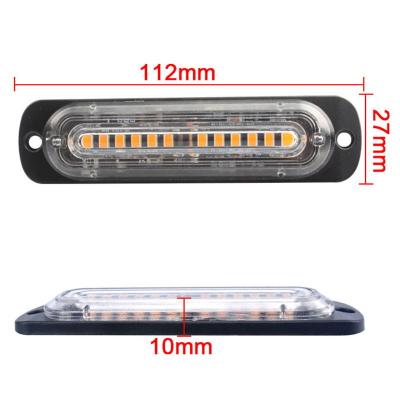 China Car LED Strobe Grill Light 12V 10 LED Truck Vehicle Side Marker Warning Emergency Vehicles Safety Flash Lamp Led Strobe Warning Lights for sale