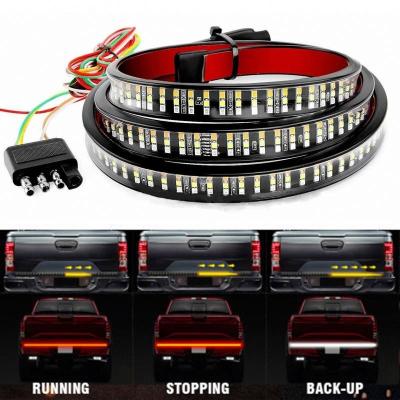 China Car Warning Light Trail Door Led Light Bar Truck Trailer Ip67 Brake Reverse Pickup Strip Turn Signal Light Truck Led Tail Lights 3 Rows for sale