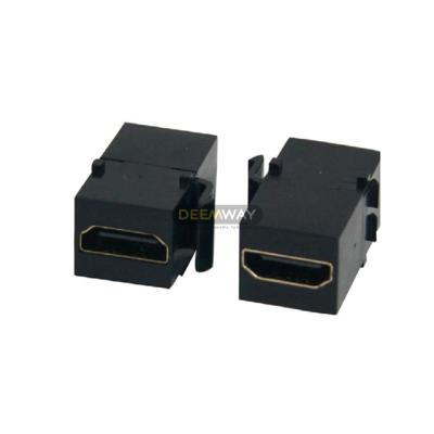 China COMPUTER Trapezoidal HDTV 2.0 Jack Female Keystone to HDTV Female Jack to Jack Connector Black for sale