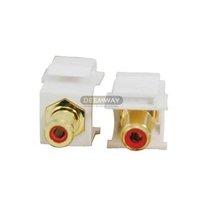 China audio & Video RCA Jack Insert Connector Socket Female Keystone Snap Into Adapter Port Inline Coupler For Wall Plate Outlet Panel for sale