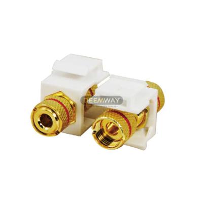 China audio & Video Keystone Jacks With Rings Link Post Audio Speak Female Snap Into Adapter Port Integrated Coupler For Outlet Panel for sale