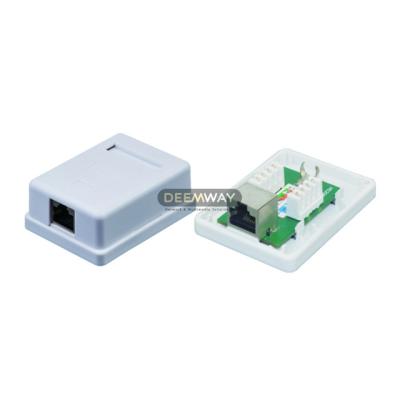 China ABS 1 Port RJ45 Cat5e Shielded Keystone Jack Female Distribution Connector Surface Mount Box for sale