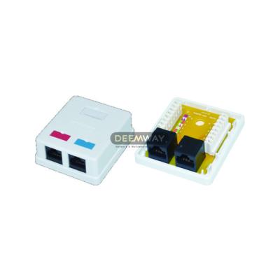 China ABS RJ45 Surface Mount Junction Box Single Left Mount Cat6 Outdoor Outlet Box With Marker for sale