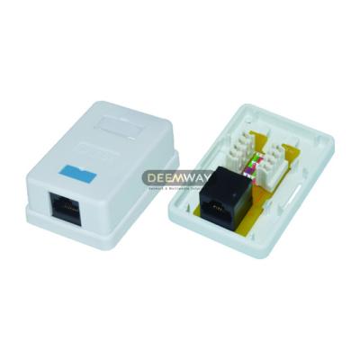 China ABS RJ45 8P8C 1 Port Junction Box Cat 6a Network Connection Surface Mount Box for sale