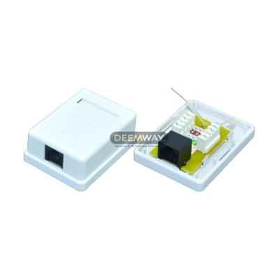 China ABS 1 RJ45 Cat6 Jack Female Connector Surface Mount Left Keystone Box for sale