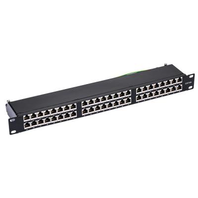 China Metal 19' Electronic 1U Cat 6a 48 Ports Universal Termination Loaded Patch Panel for sale