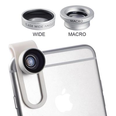 China 0.65X Wide Angle lens + Macro lens Clip-on Universal Mobile Phone Camera Lenses For iPhone iPad Samsung Sony LG Xiaomi for sale