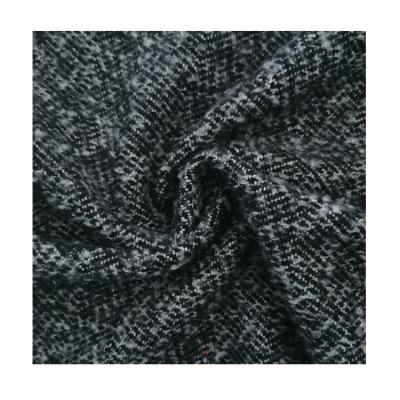 China Factory Direct Brushed Fall And Winter 10%Wool 90%Polyester Sueded Herringbone Knit Fabric for sale