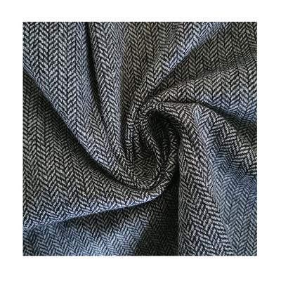 China Factory Direct Brushed Fall And Winter 10%Wool 90%Polyester Sueded Custom Herringbone Fabric for sale