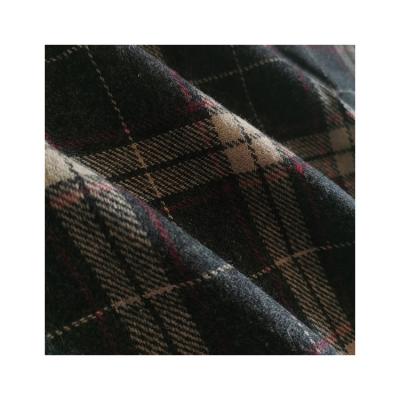 China Custom Wind Proof 30%Wool 70%Polyester Flannel Plaid Fall And Winter Blend Fabric For Dresses for sale