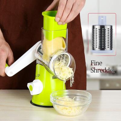 China Viable Multifunctional Tabletop Manual Vegetable Drum Slicer Kitchen Grater Rotary Cheese Grater for sale