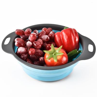 China Viable Quick Response Supplier Collapsible Silicone Colander for sale