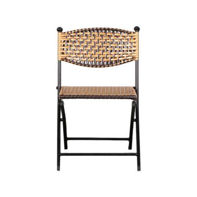 China Anti Aging Hot Selling Outdoor Patio Rattan Wicker Chair Outdoor Folding Dining Cafe Chair for sale