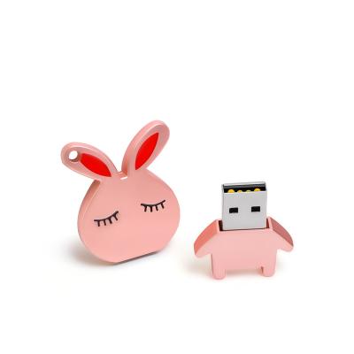 China Metal Cartoon USB Flash Drive 1gb 2gb 512MB 256MB USB Stick Rabbit Shape Universal Cute Wholesale Pen Drive for sale