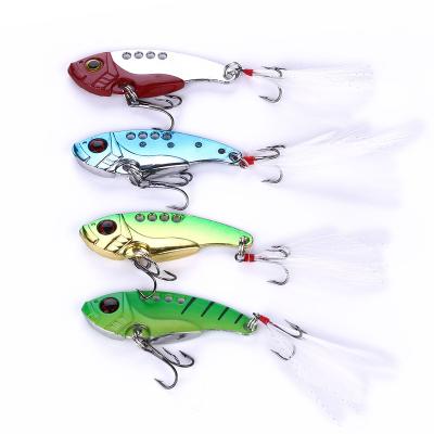 China Metal Fishing 11g Metal VIB 55mm Lure Artificial Vibration Bait Vib With 3D Lure Eyes for sale