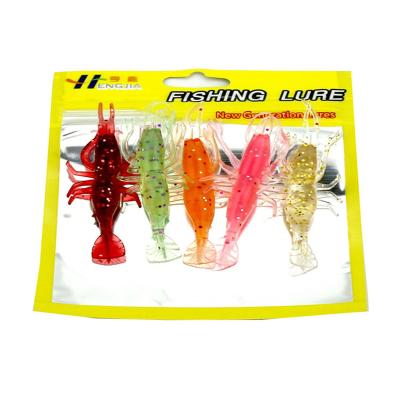 China Bait Newup 5pcs/bag Artificial Plastic Soft Silicone Shrimp Fish Fishing Lures Soft Bait for sale