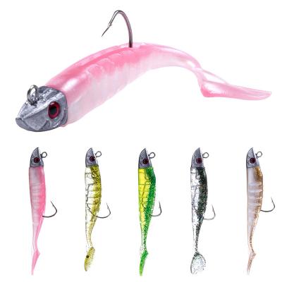 China 11cm Lead 25g Leader Building Lures Soft Swim Fishing Artificial Soft Plastic Bait SO099 for sale