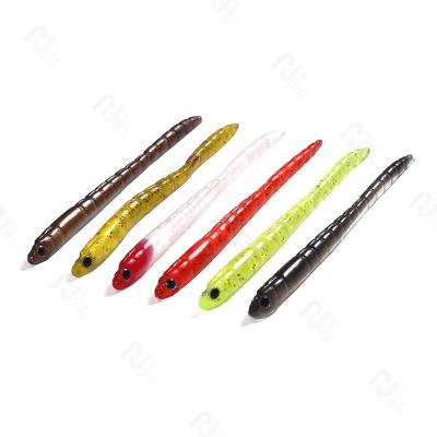 China New 10pcs/bag soft thermoplastic rubber worm fishing lifelike artificial lure wobbler bait 9cm for sale