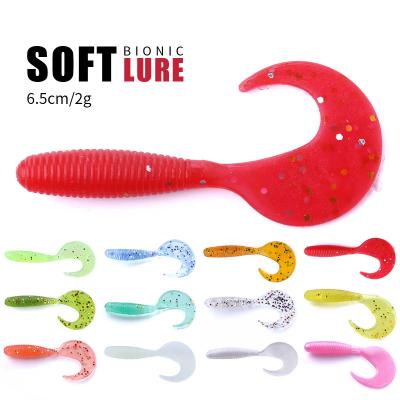 China Newup Rubber Soft Fishing Lures 65mm Soft Fishing Lures 2g Carp Hooks Peche 5pcs/lot for sale