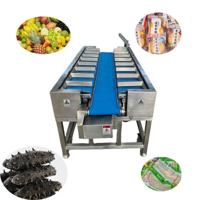 China Snack food factory Weight sorter weighing scales mushrooms fruit potato tomato frozen meat Conveyor belt type sorting combination machine for sale