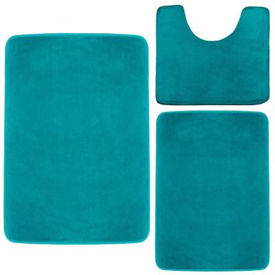 China Sustainable Wholesale 3 Piece Bath Mat Sets Memory Foam Bathroom Mat Sets for sale