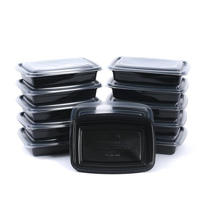 China Rectangle Bento Lunch Box Microwave Disposable Takeaway Food Plastic Meal Prep Containers Wholesale CLASSIC for sale