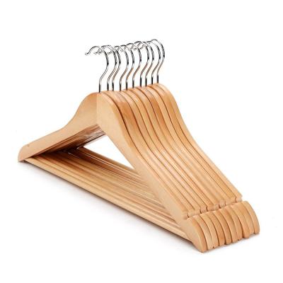 China eco-friendly material wholesale factory price cheap coat hanger for clothes antique wood hangers for sale