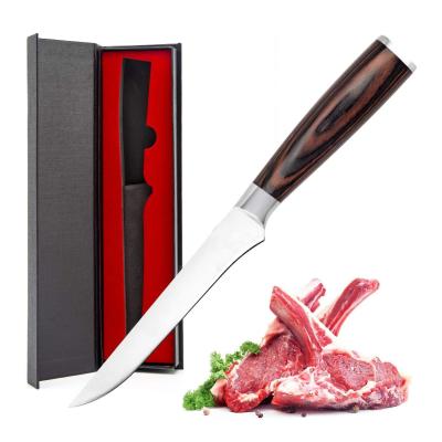 China Viable Chef Kitchen Butcher Knife 7Cr17MovSteel High Carbon Metal Customized Wooden Box Logo Time Packing Pcs Color Stainless Eco 10 Inch for sale