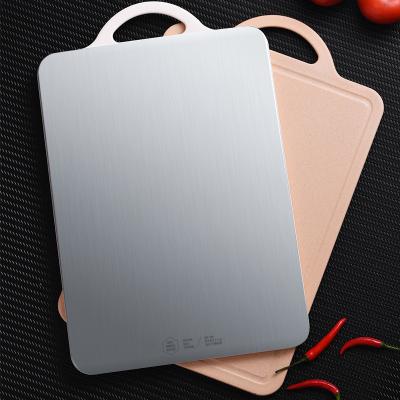 China Sustainable 304 Stainless Steel Dual Function Double Sided Cutting Board Healthy Kitchen Dropshipping Cutting Board Plastic Fruit for sale