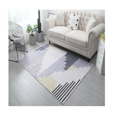 China Custom Printed Slip Resistant Rugs , Digital Printing Customized Style Crystal Velvet Carpets For Living Room Soft Flooring for sale